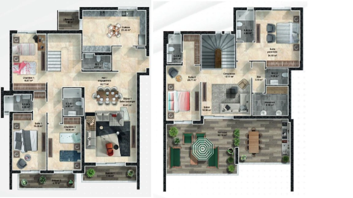 plan penthouse résidence floria AMK HEBBACHE IMMOBILIER PROMOTION